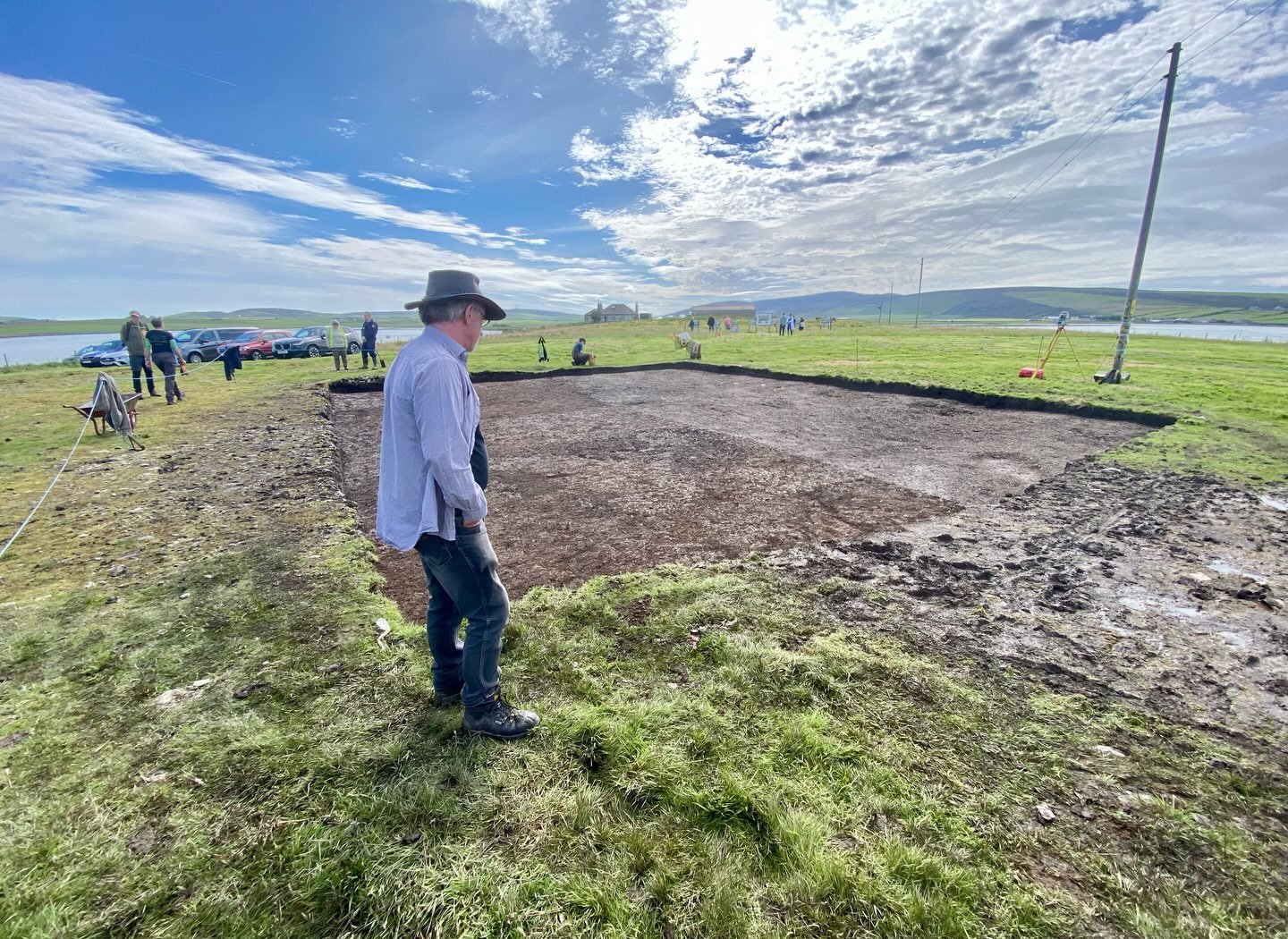 Site director Nick ponders the newly opened and cleaned Trench TT.