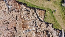 The central paved area with Structures Twelve (top), Ten (left), Eight (bottom left) and One (right). ( Tom O'Brien)